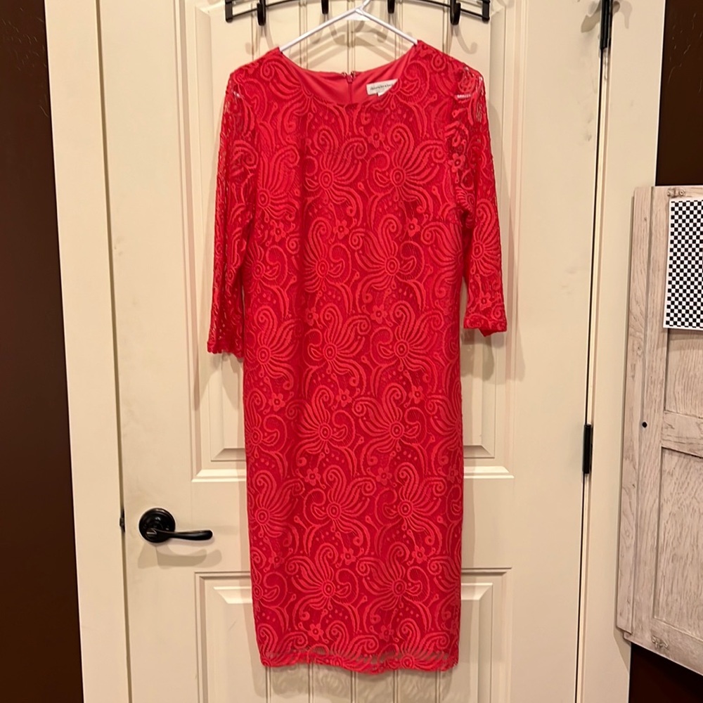 Christopher & Banks beautiful coral lace dress.